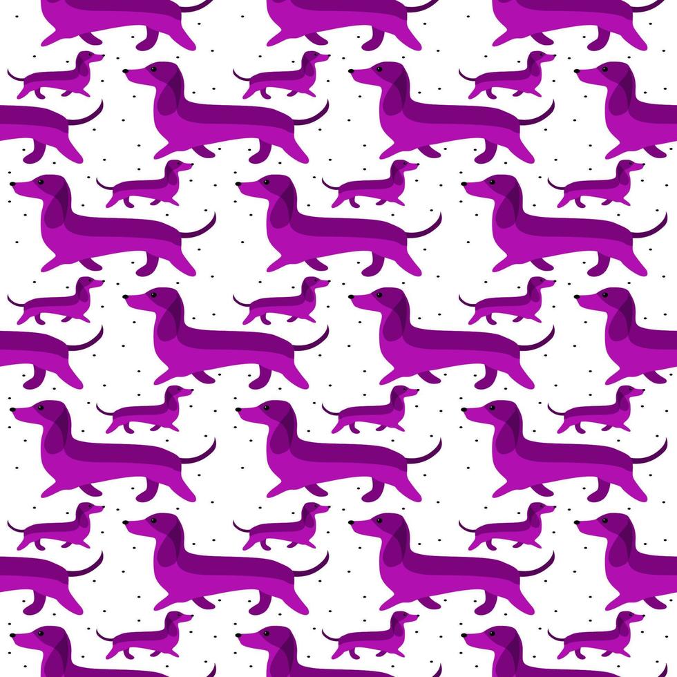 Dog pattern, illustration, vector on white background.