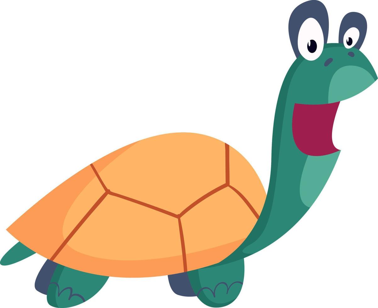 Turtle, illustration, vector on white background.