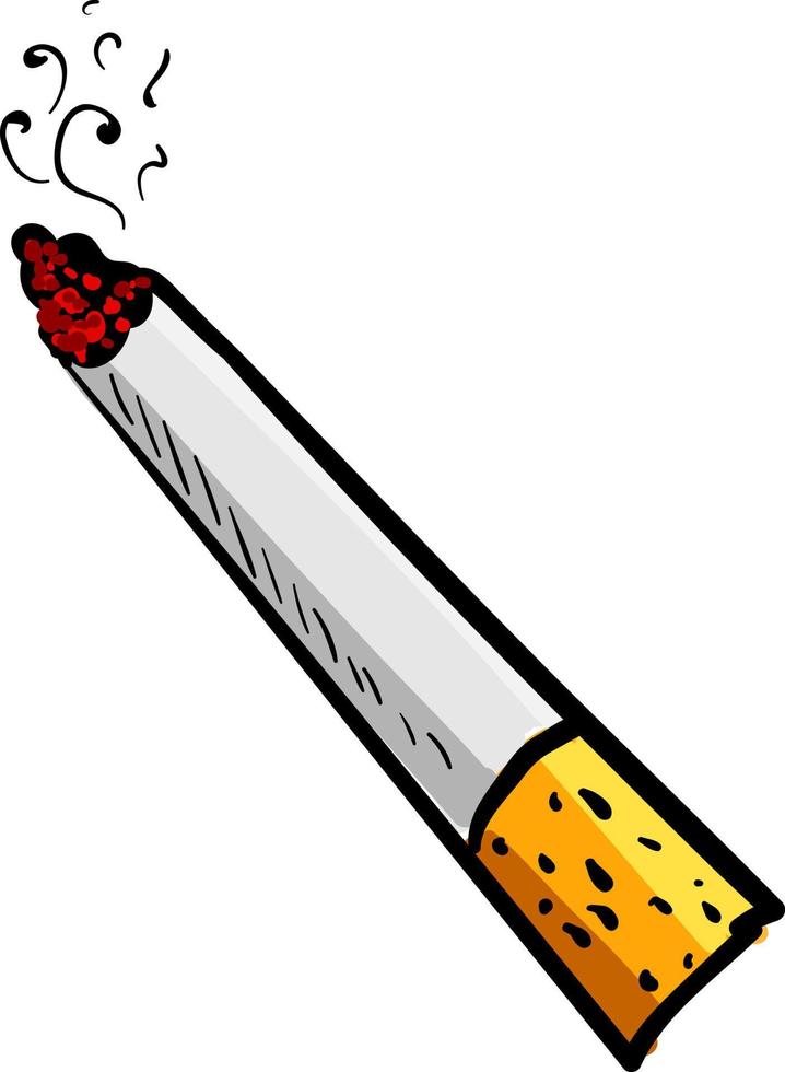 Cigarette, illustration, vector on white background