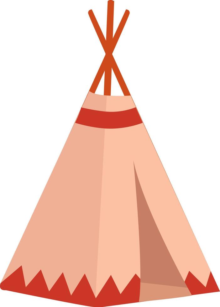 Pink wigwam, illustration, vector on white background