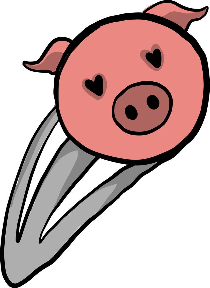 Pig hairpin, illustration, vector on white background