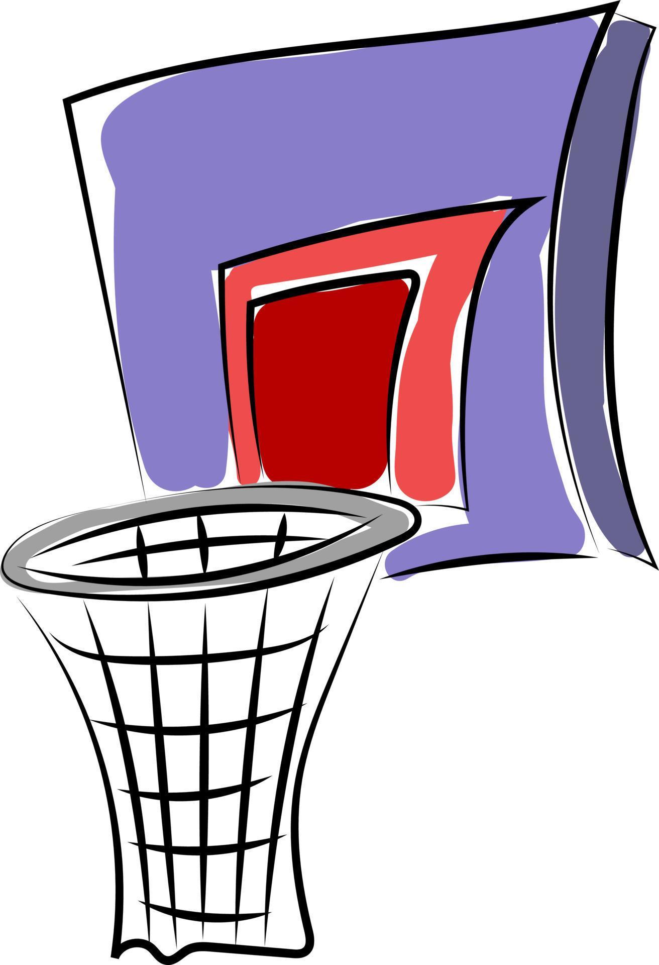 Basketball net drawing, illustration, vector on white background