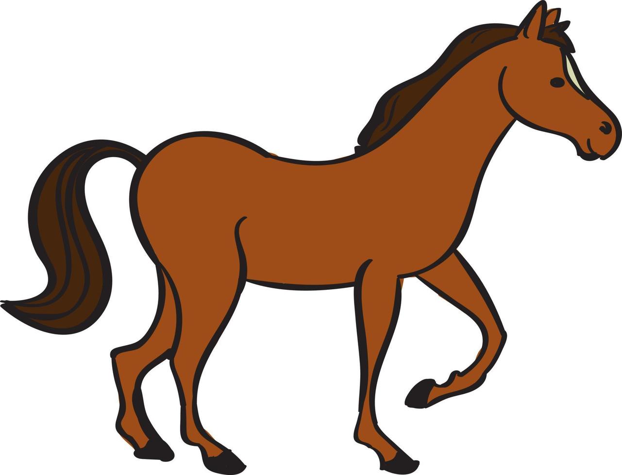 Big horse, illustration, vector on white background.