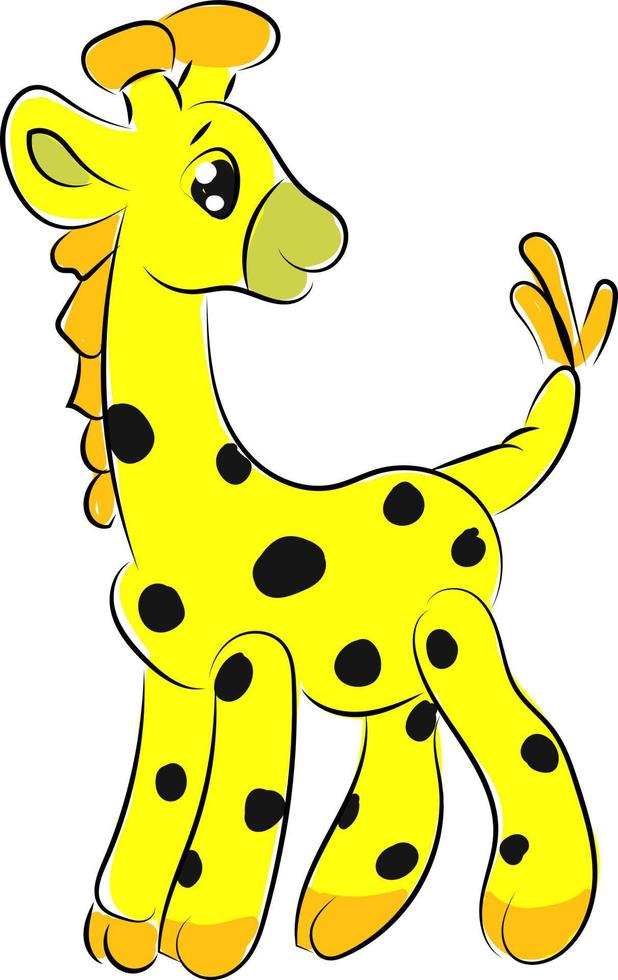 Cute giraffe, illustration, vector on white background.