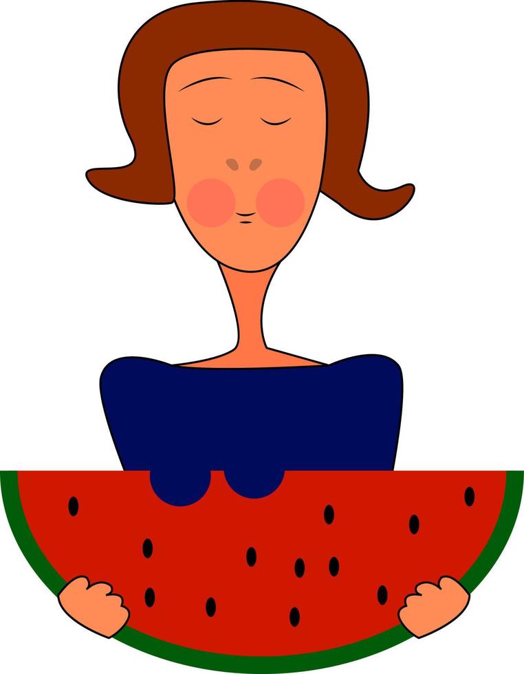 Big watermelon slice, vector or color illustration.