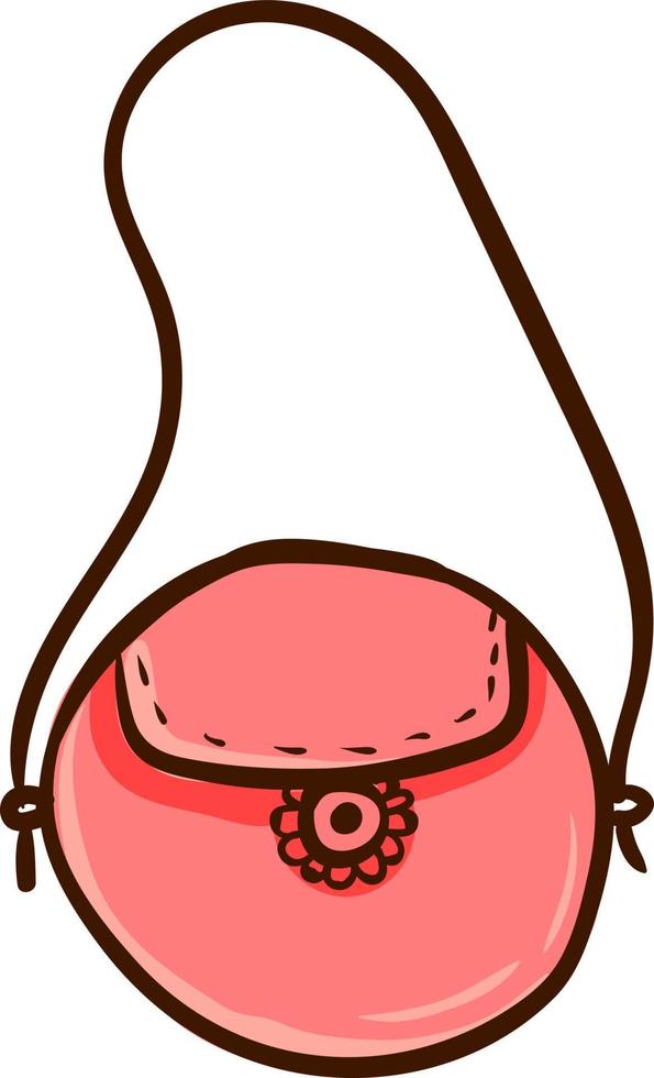 Pink purse, illustration, vector on white background.