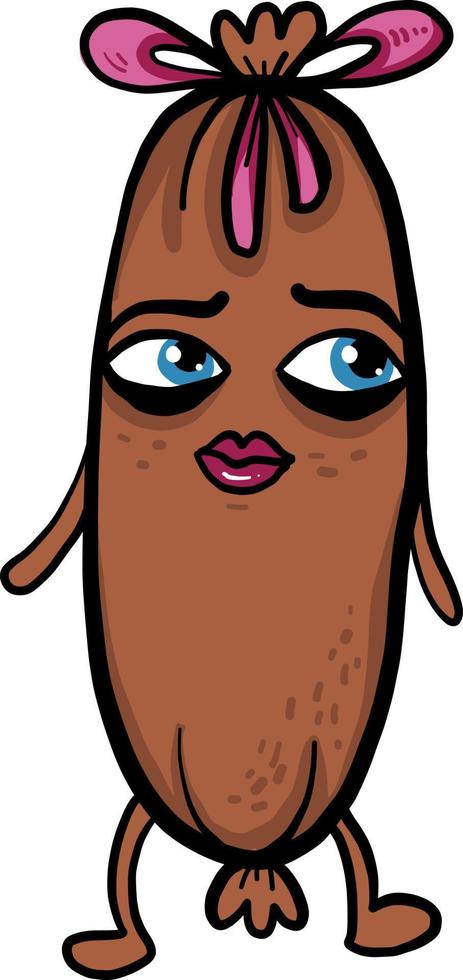 Sausage beauty, illustration, vector on white background