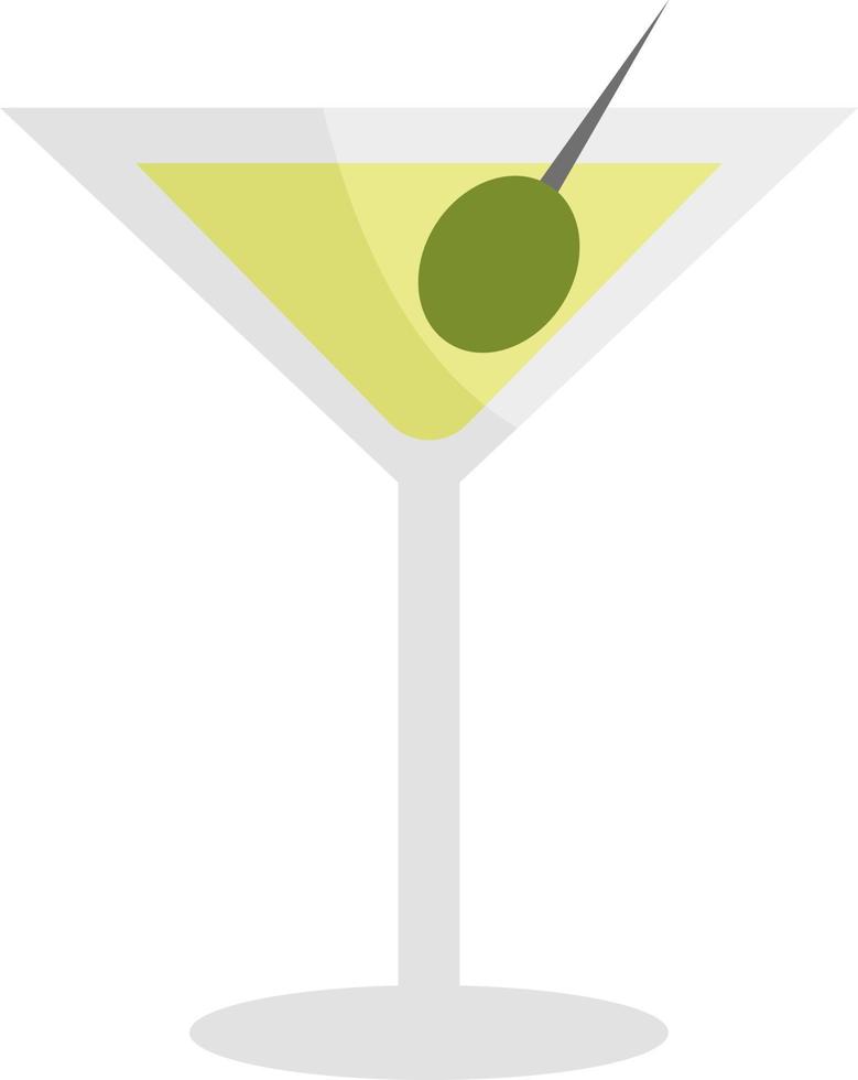 Martini with olive, illustration, on a white background. vector