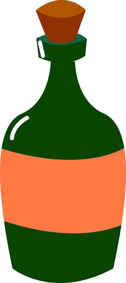 Bottle of rum, illustration, vector on white background.