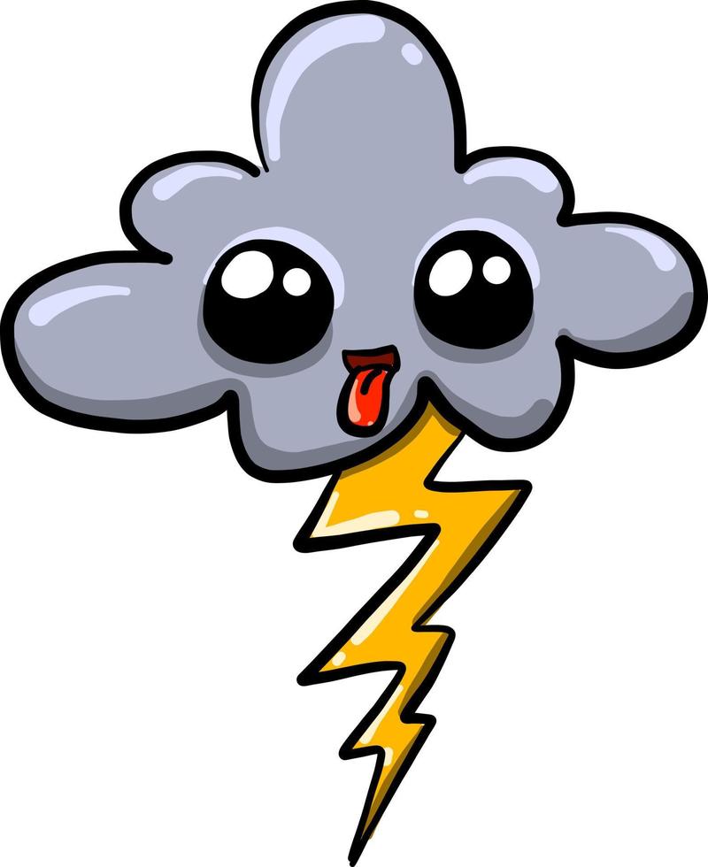 Cloud with eyes, illustration, vector on white background