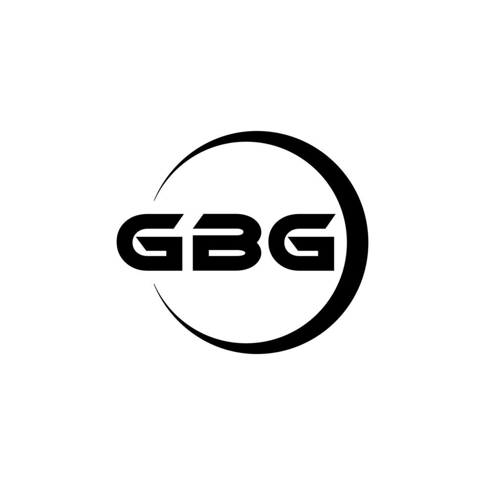 GBG letter logo design in illustration. Vector logo, calligraphy designs for logo, Poster, Invitation, etc.