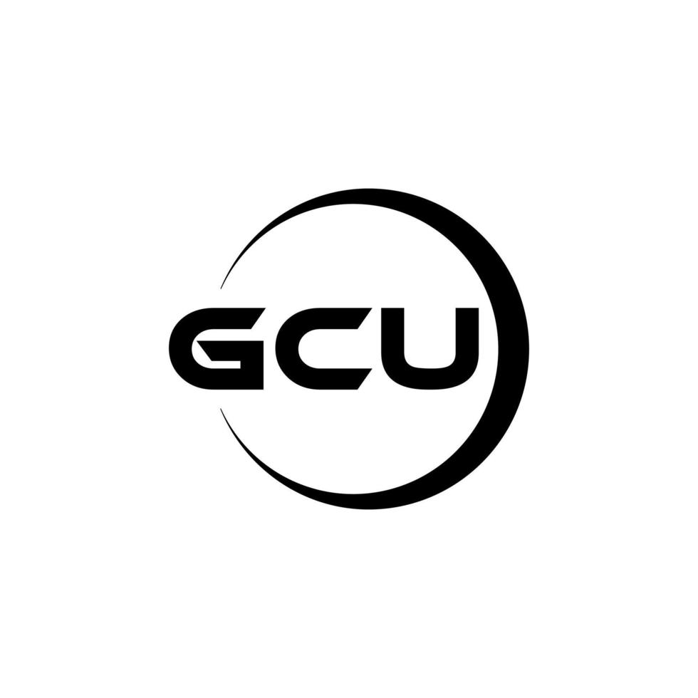 GCU letter logo design in illustration. Vector logo, calligraphy designs for logo, Poster, Invitation, etc.