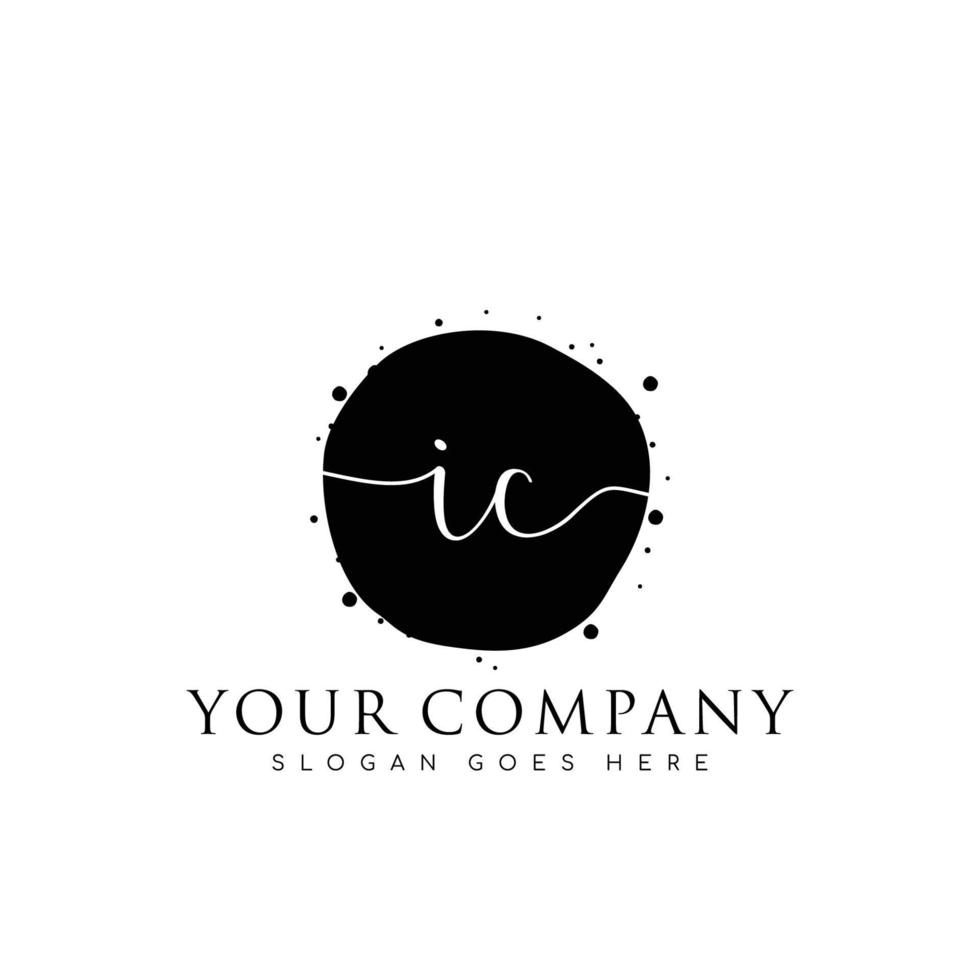 Initial IC beauty monogram and elegant logo design, handwriting logo of initial signature, wedding, fashion, floral and botanical with creative template. vector