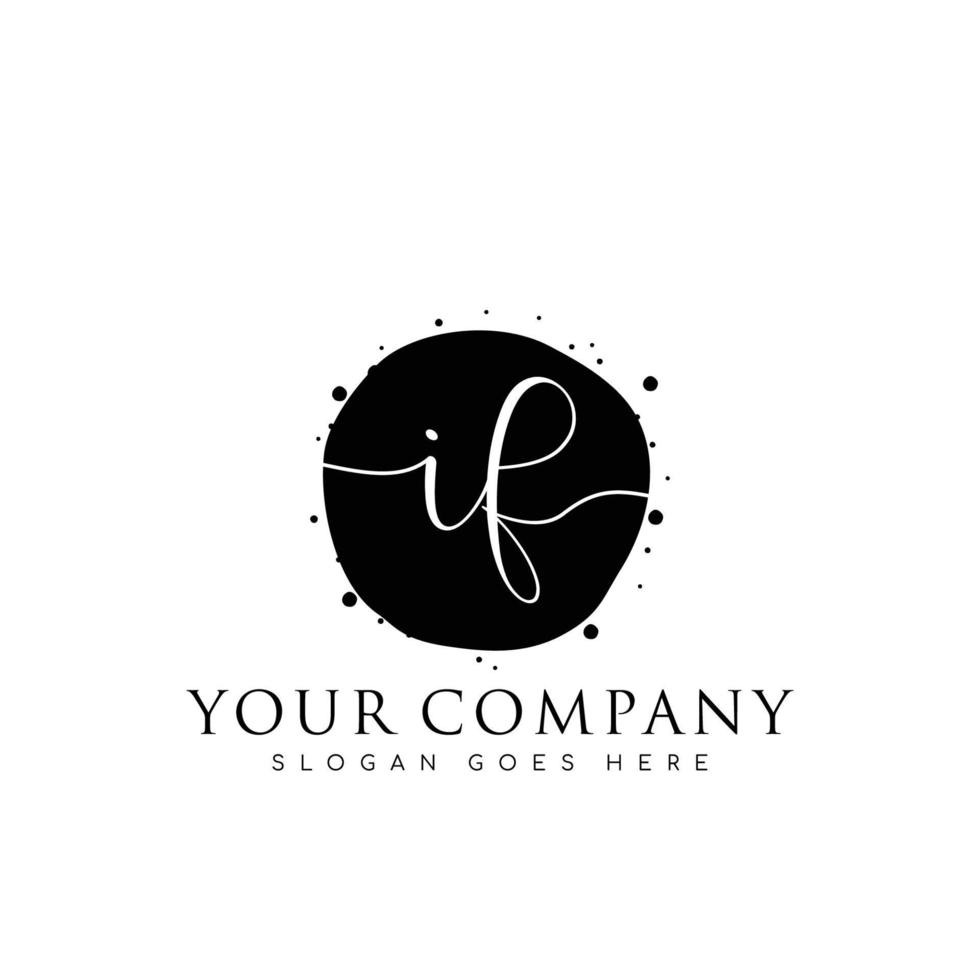Initial IF beauty monogram and elegant logo design, handwriting logo of initial signature, wedding, fashion, floral and botanical with creative template. vector