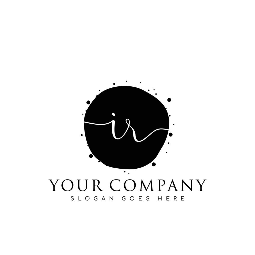 Initial IR beauty monogram and elegant logo design, handwriting logo of initial signature, wedding, fashion, floral and botanical with creative template. vector