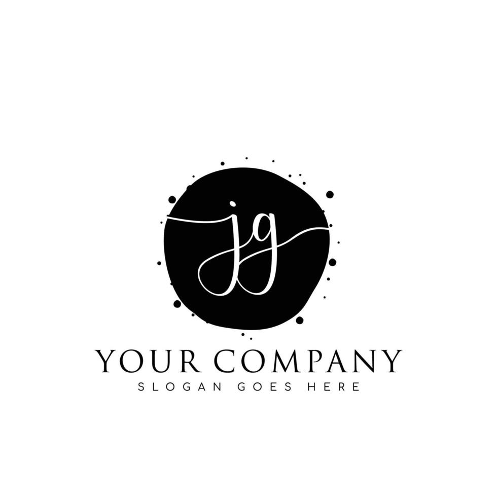 Initial JG beauty monogram and elegant logo design, handwriting logo of initial signature, wedding, fashion, floral and botanical with creative template. vector