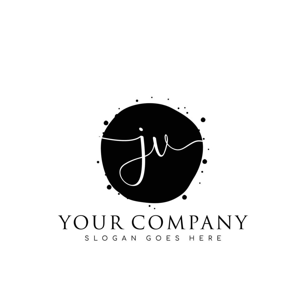 Initial JV beauty monogram and elegant logo design, handwriting logo of initial signature, wedding, fashion, floral and botanical with creative template. vector