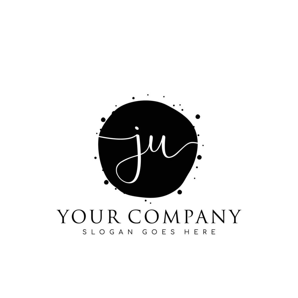 Initial JU beauty monogram and elegant logo design, handwriting logo of initial signature, wedding, fashion, floral and botanical with creative template. vector