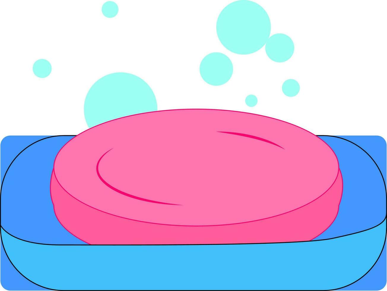 Jabón rosa, ilustración, vector sobre fondo blanco.
