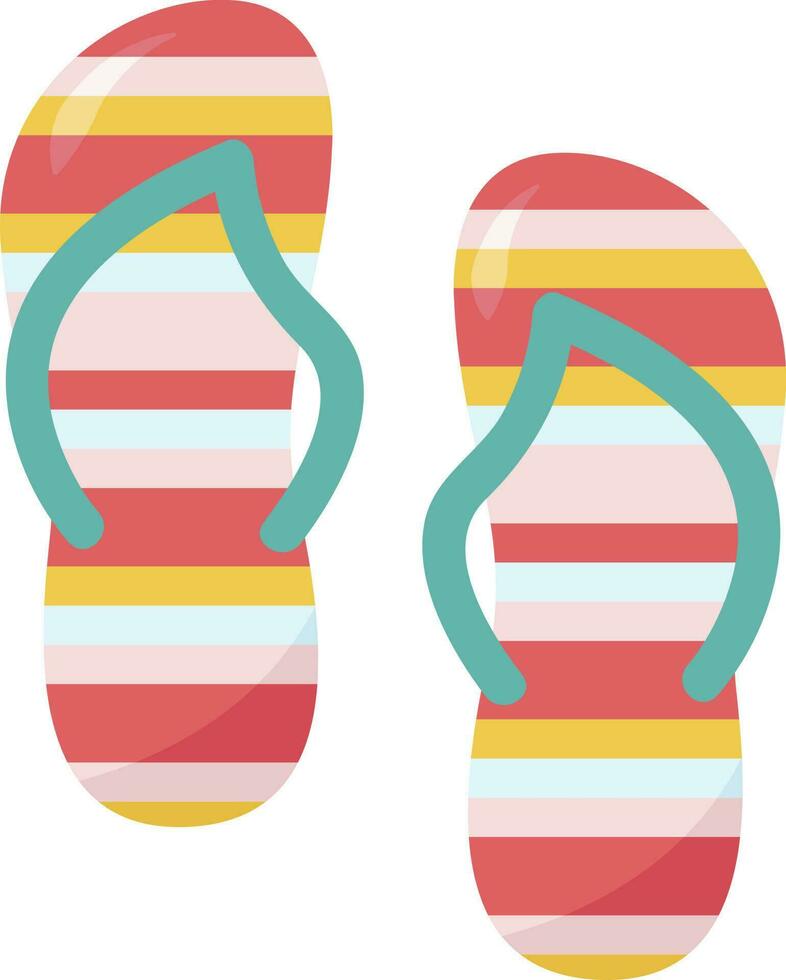 Colorful flip flops, illustration, vector on white background