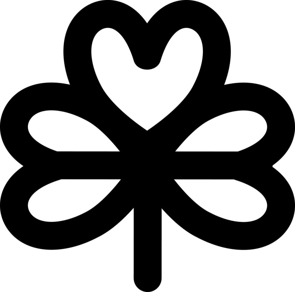 Black leaf with five petals, illustration, vector on white background.