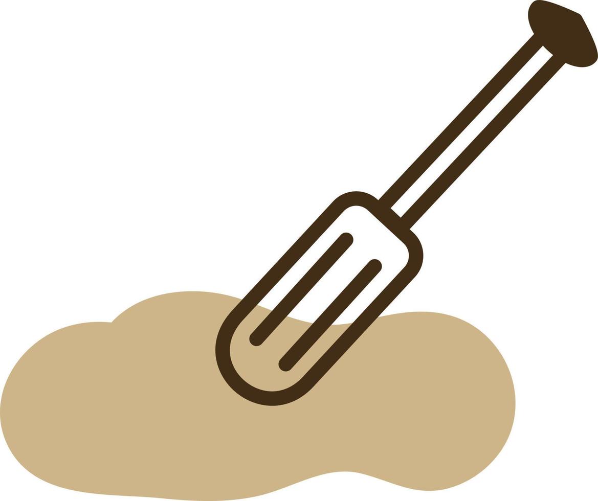 Showel tool, illustration, vector, on a white background. vector