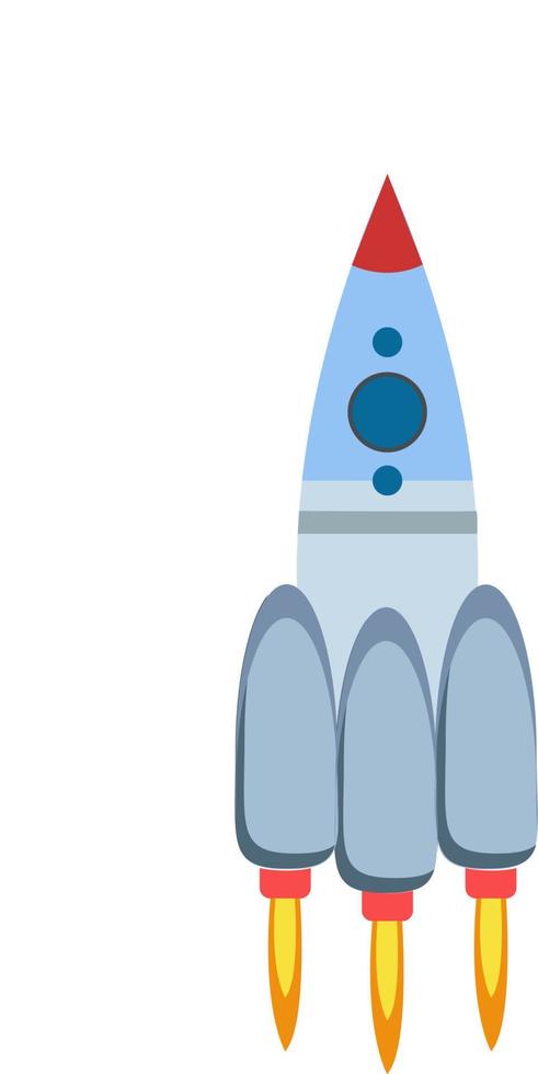una ilustración de cohete, vector o color volador.