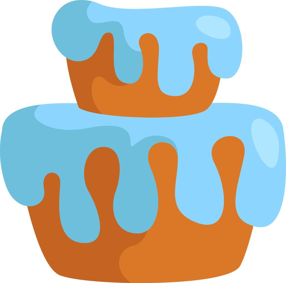 Blue cake, illustration, vector on a white background.