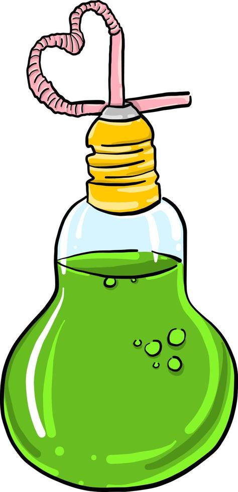 Green cocktail, illustration, vector on white background
