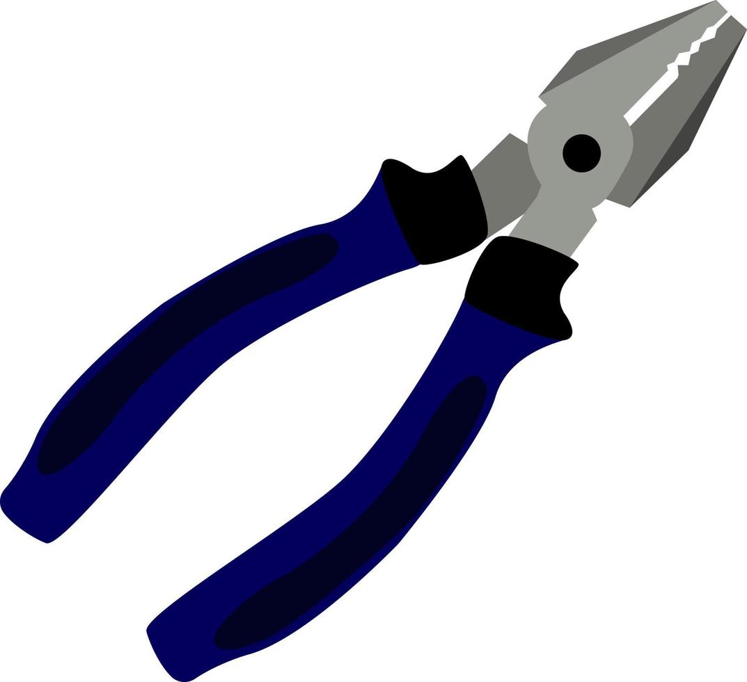 Blue pliers, illustration, vector on white background.