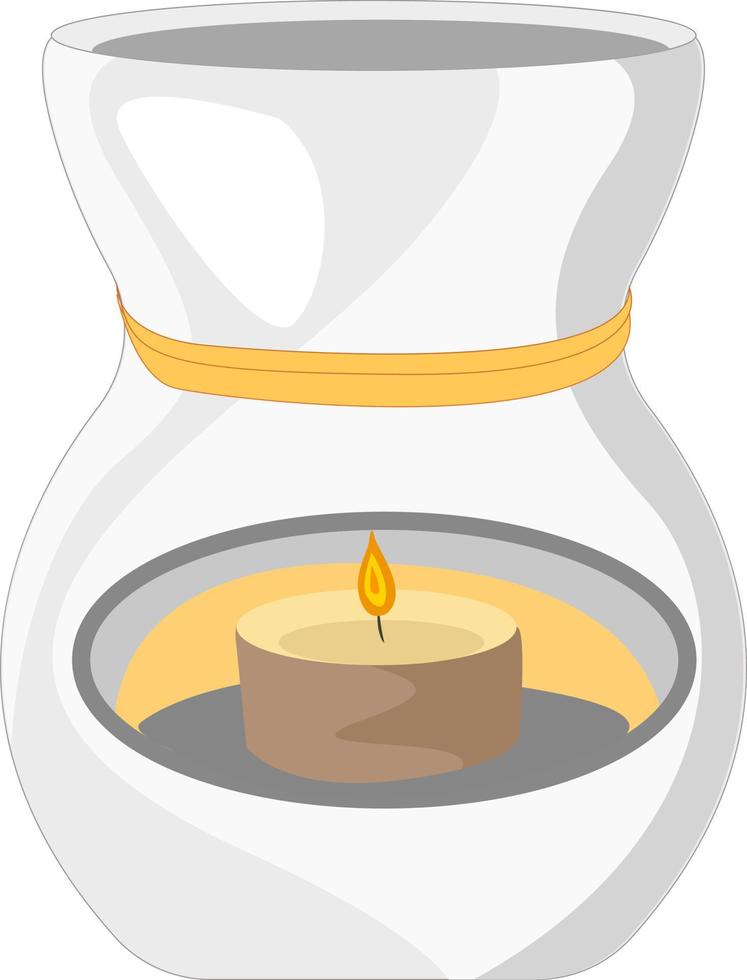 Candle with aroma, illustration, vector on white background