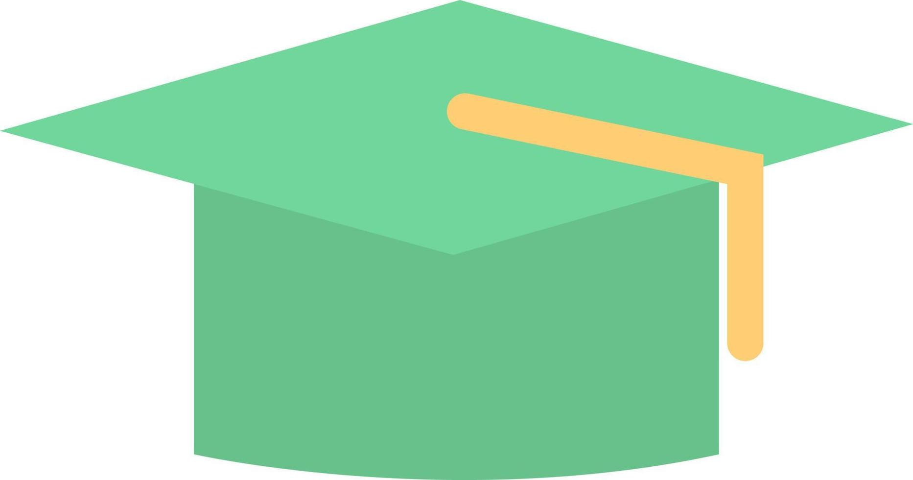 sombrero de graduación verde, ilustración, sobre un fondo blanco. vector