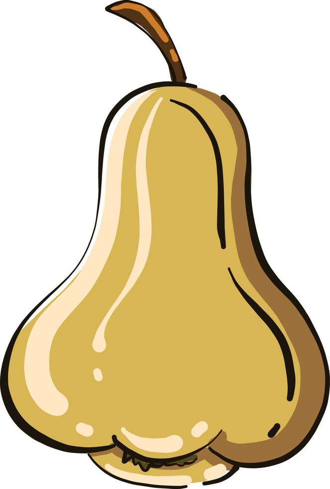 Yellow pear, illustration, vector on white background.