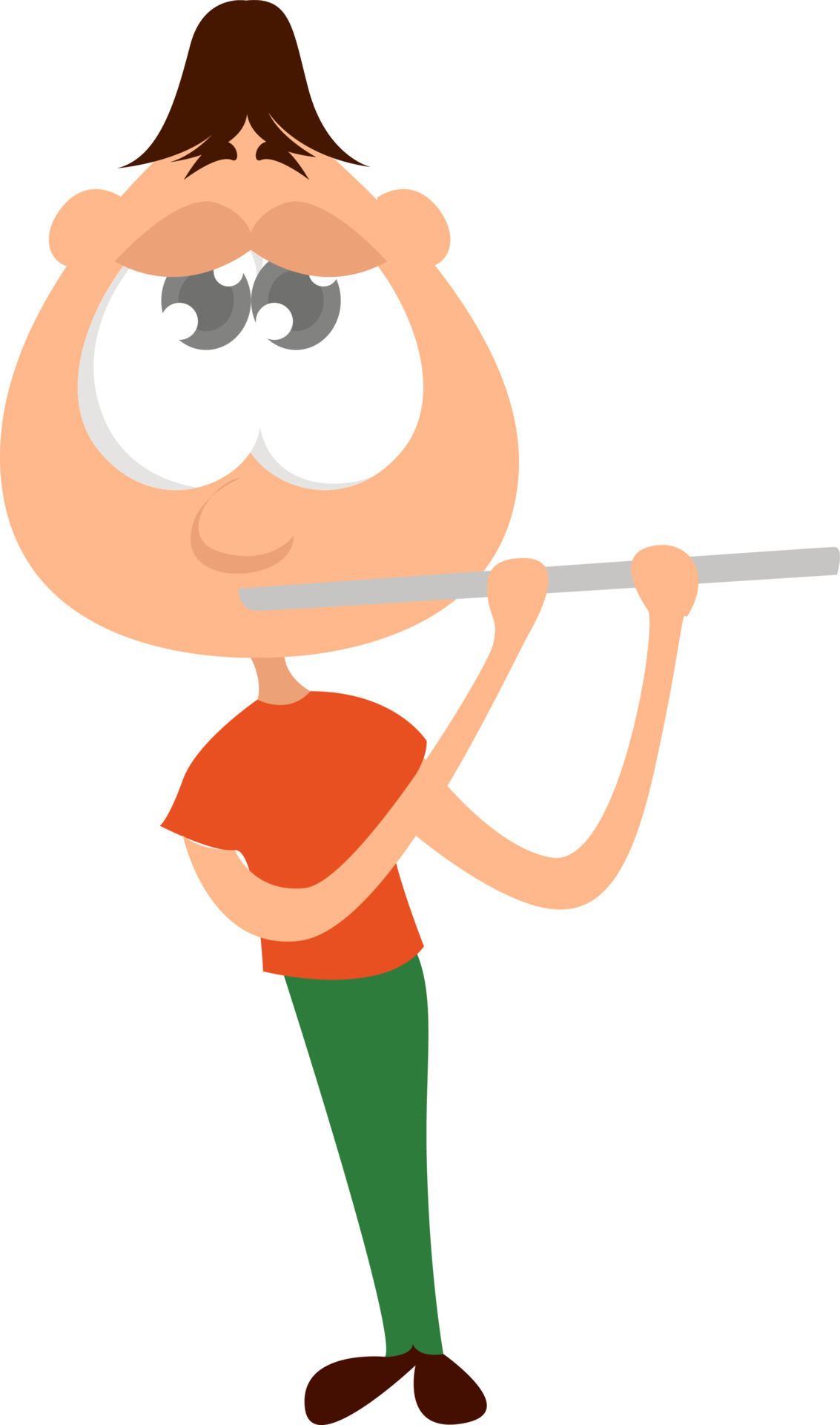 Man playing flute ,illustration,vector on white background 13718283