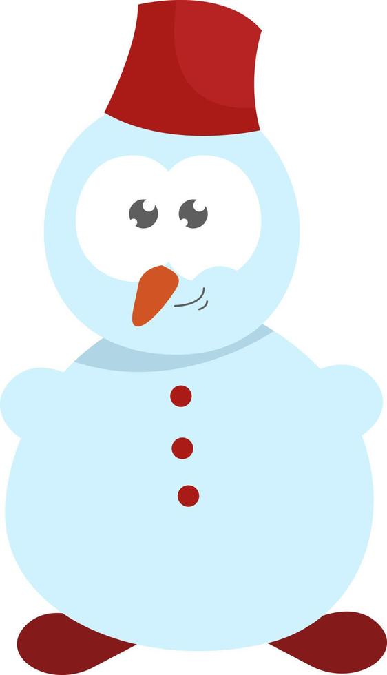 Smiling snowman, illustration, vector on white background