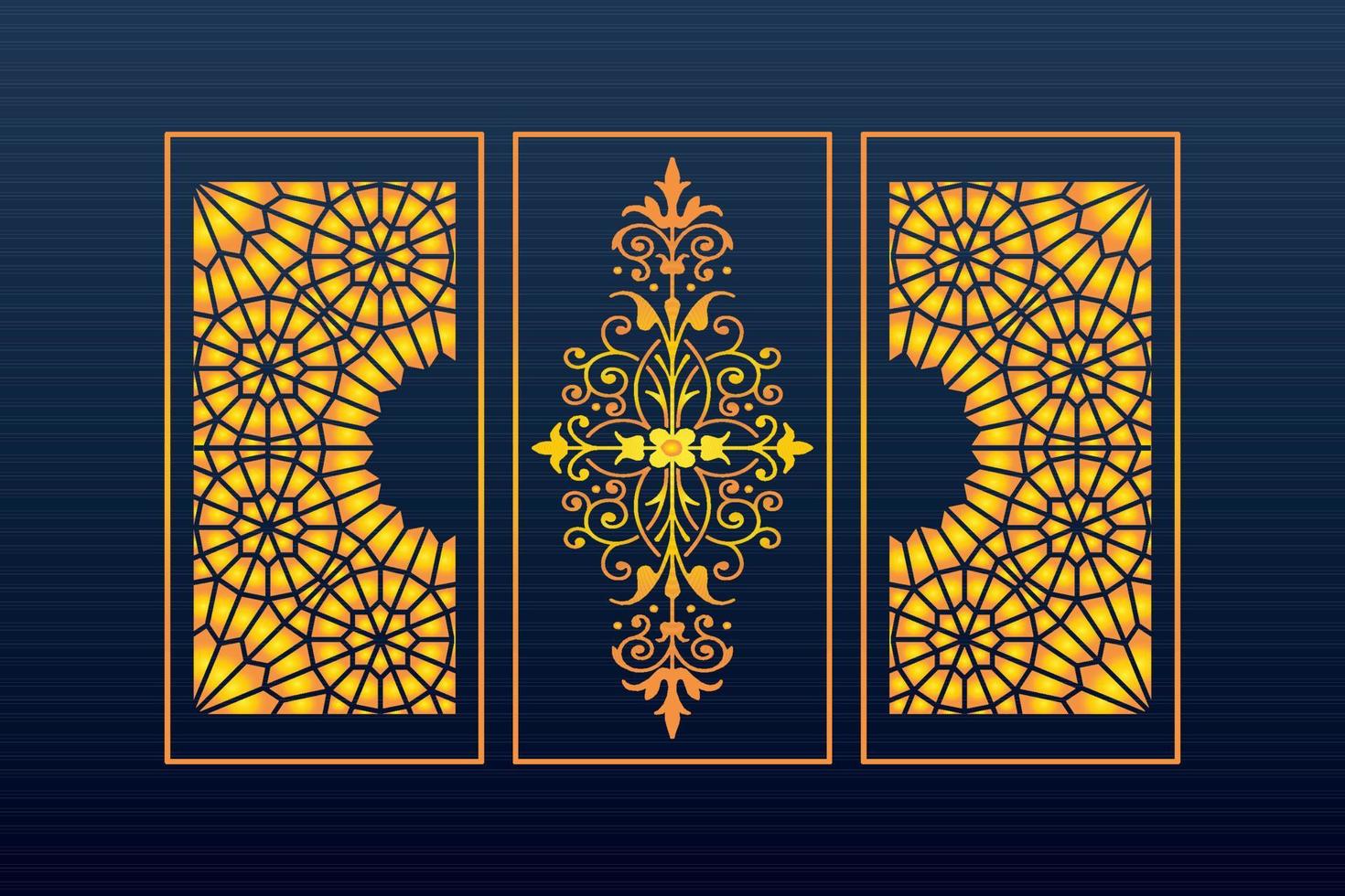 Abstract Geometric islamic Background Decorative Arabic Ornament Cnc Cut Laser Pattern vector