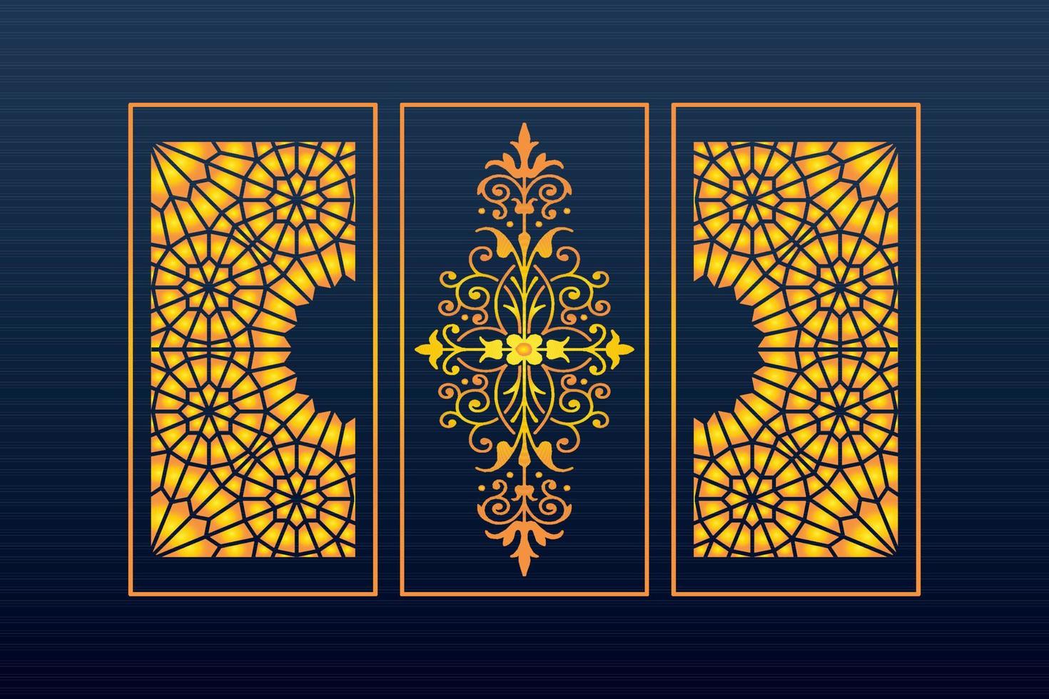 Abstract Geometric islamic Background Decorative Arabic Ornament Cnc Cut Laser Pattern vector