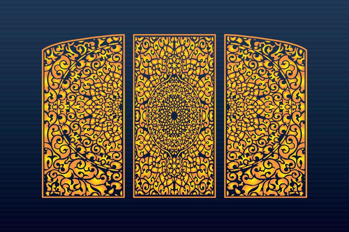 Abstract Geometric islamic Background Decorative Arabic Ornament Cnc Cut Laser Pattern vector