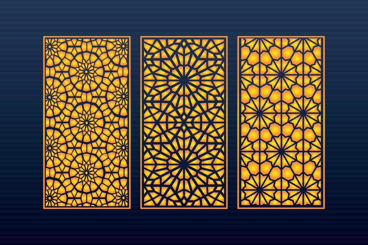 Abstract Geometric islamic Background Decorative Arabic Ornament Cnc Cut Laser Pattern vector