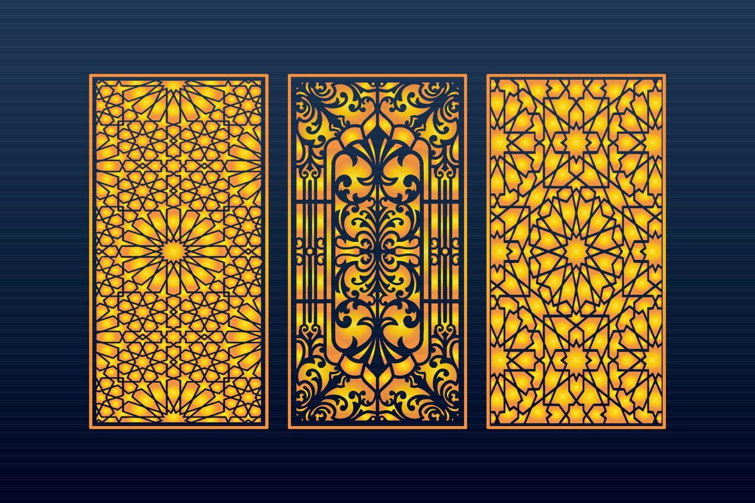 Abstract Geometric islamic Background Decorative Arabic Ornament Cnc Cut Laser Pattern vector