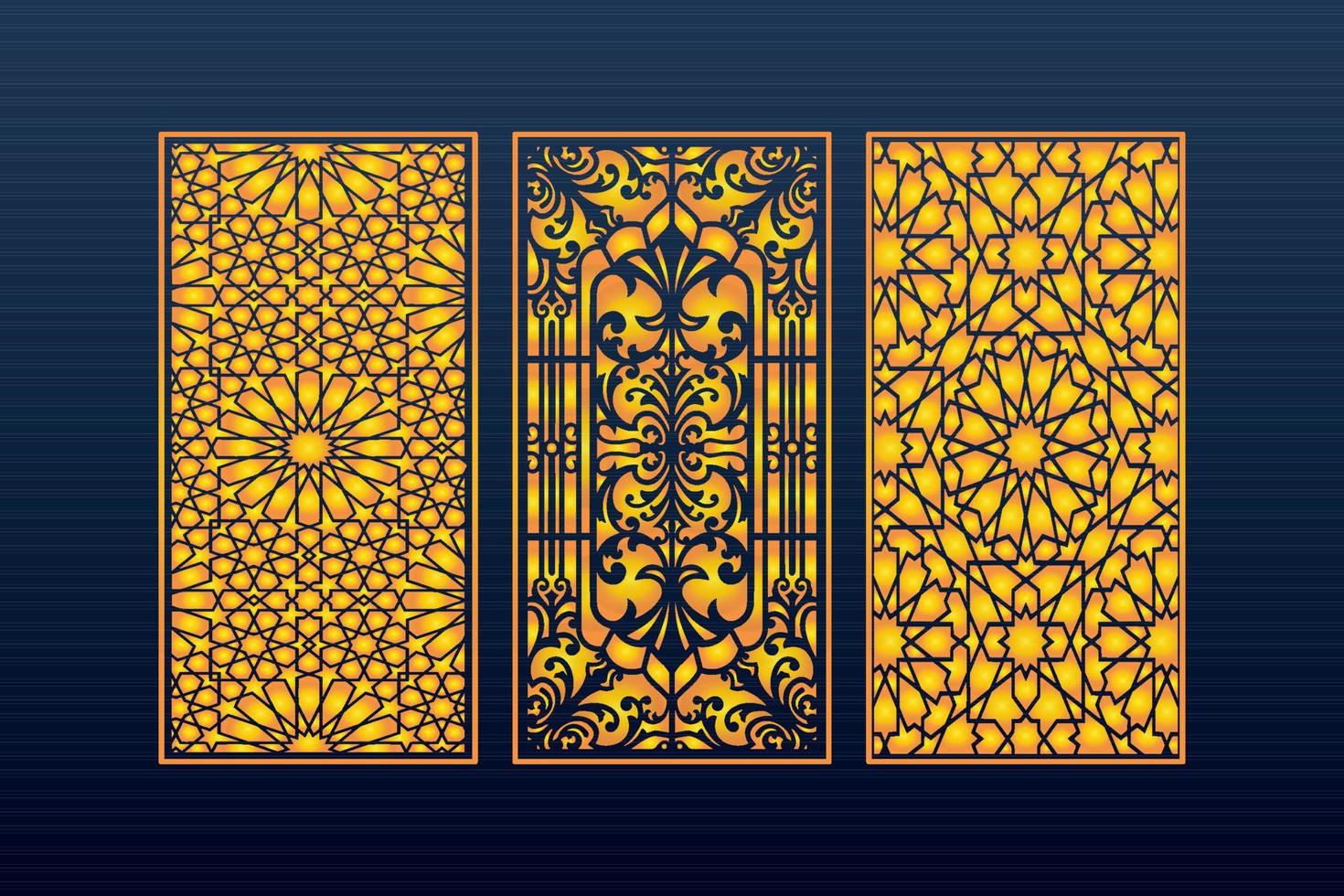 Abstract Geometric islamic Background Decorative Arabic Ornament Cnc Cut Laser Pattern vector