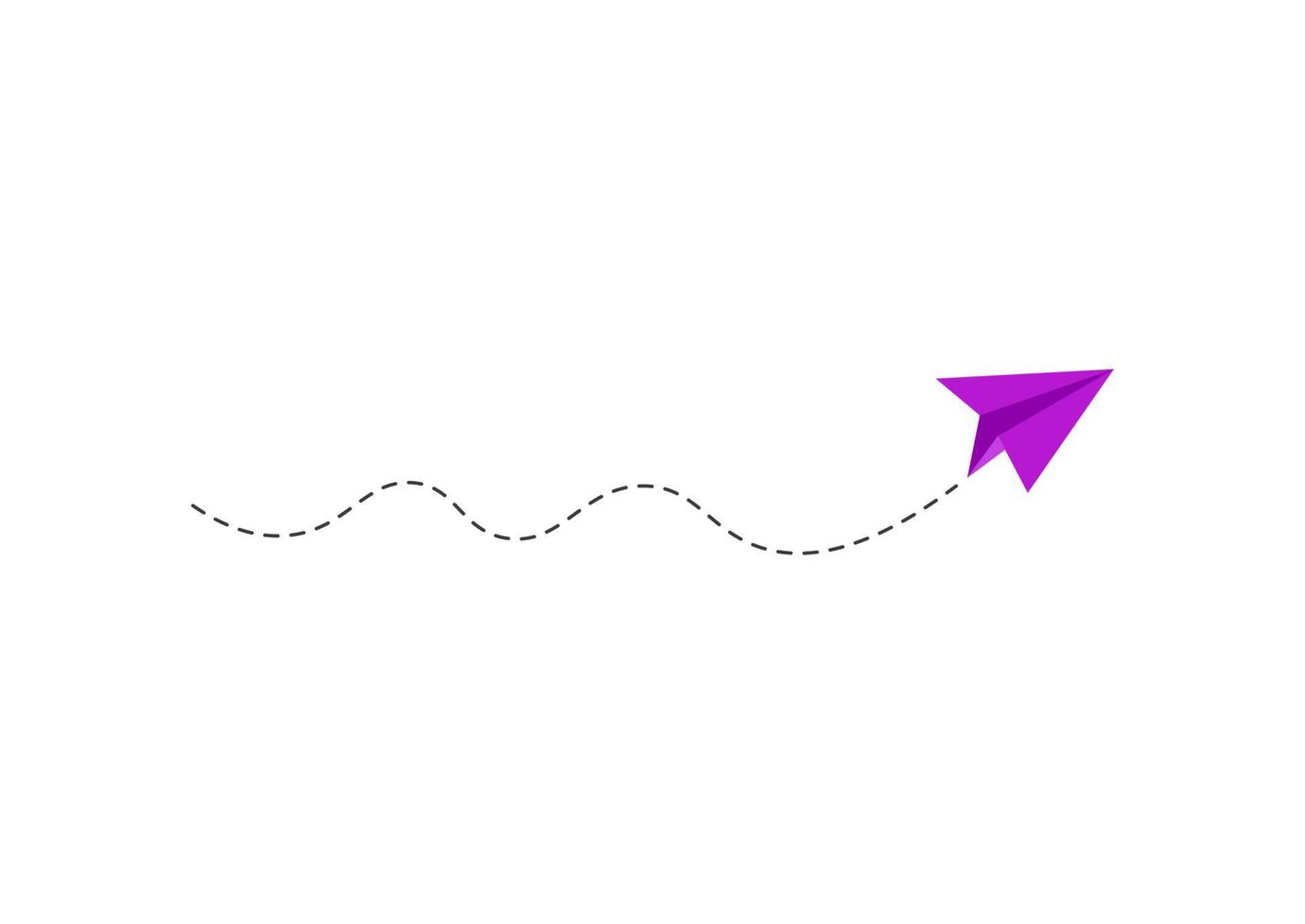 Dashed Line Paper Airplane Route vector