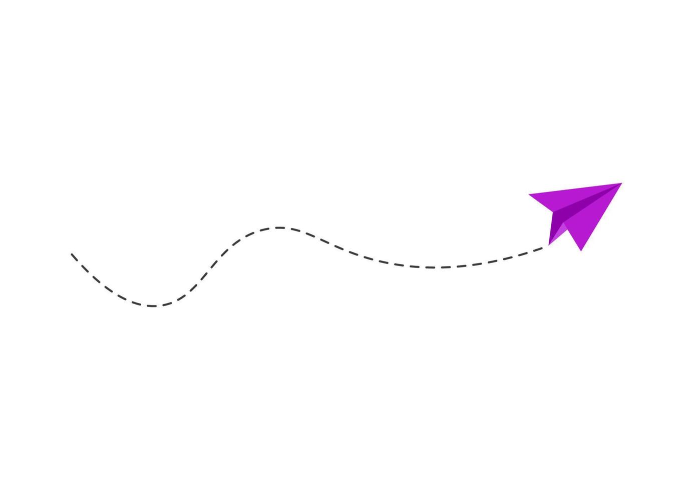 Dashed Line Paper Airplane Route vector