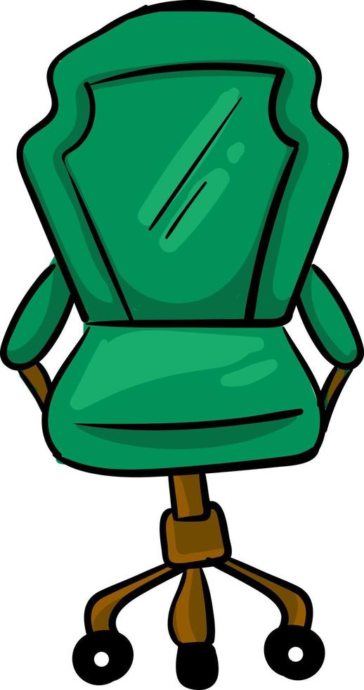 Green gaming chair, illustration, vector on white background