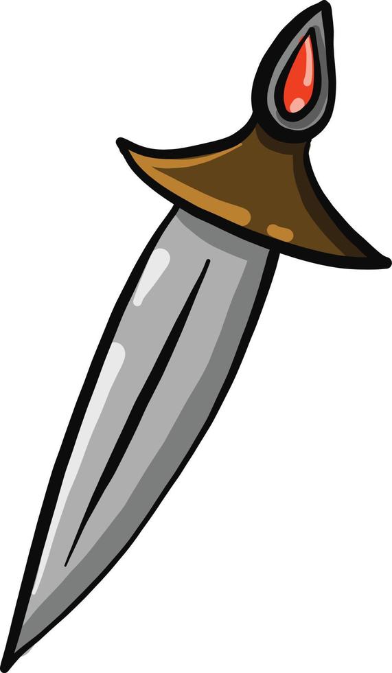 Old knife, illustration, vector on a white background.