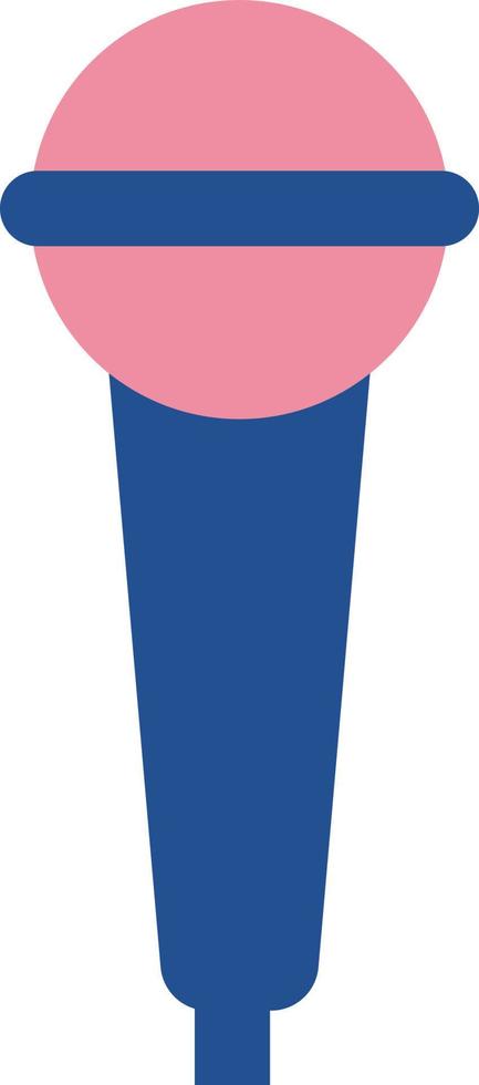 Blue and pink microphone, illustration, on a white background. vector