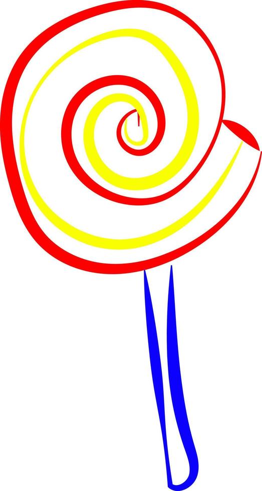 Lollipop drawing, illustration, vector on white background.
