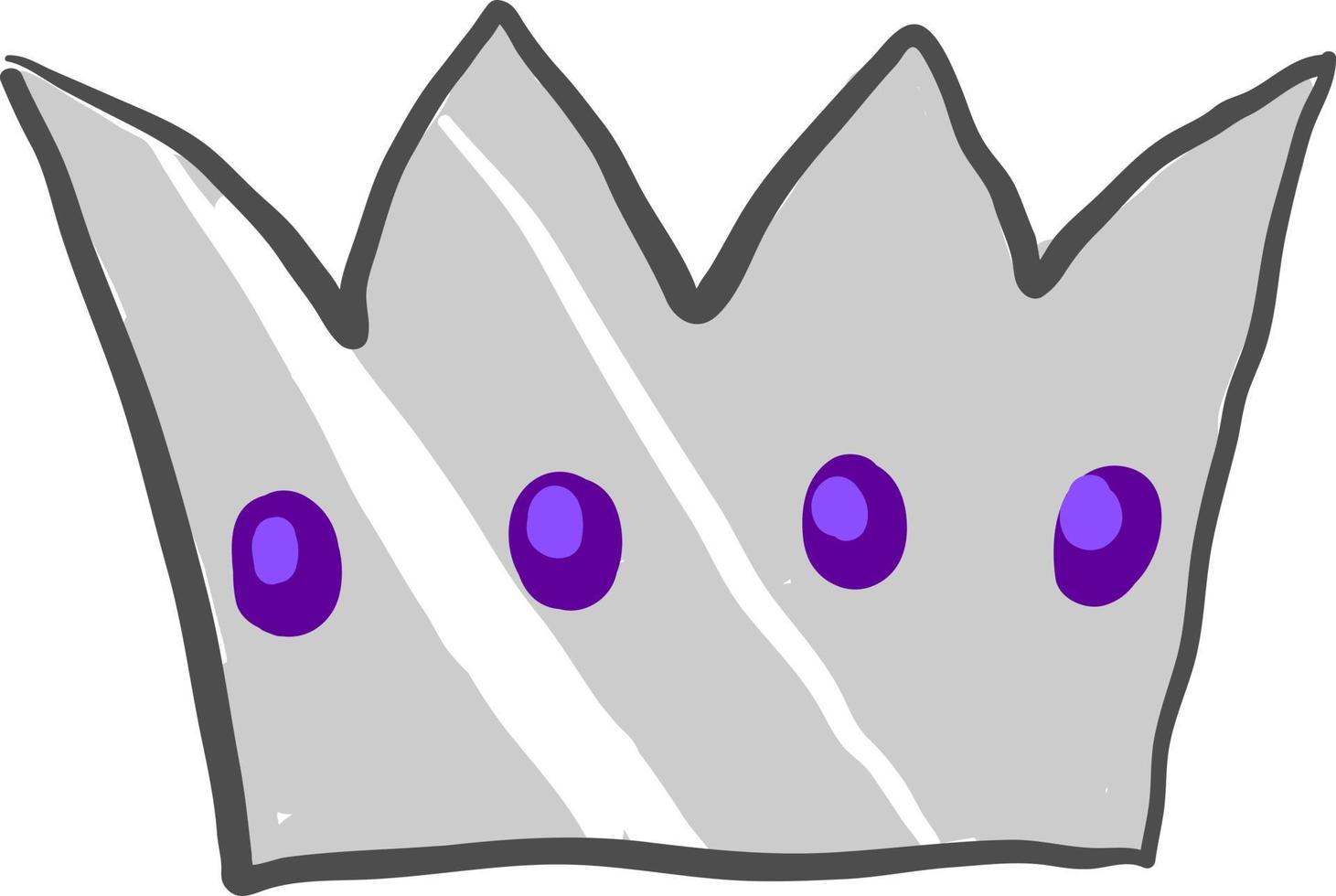 Crown silver, illustration, vector on white background.