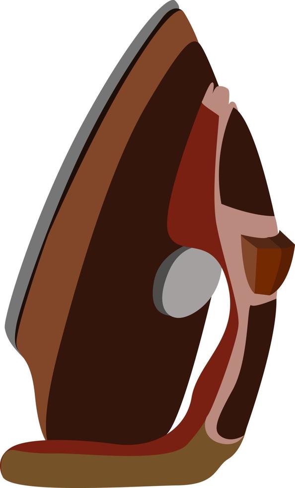 Brown iron, illustration, vector on white background.