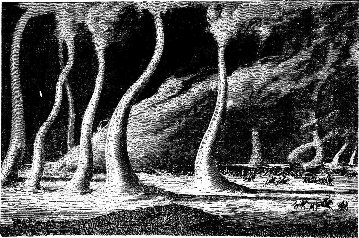 Windstorm, vintage illustration. vector